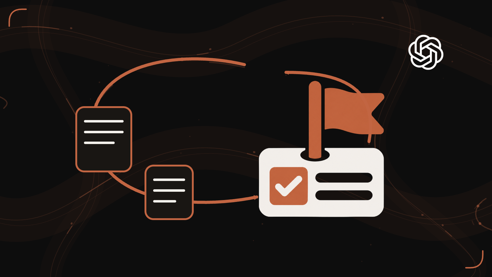 A recurring route links work cards to a flagged review checkpoint.