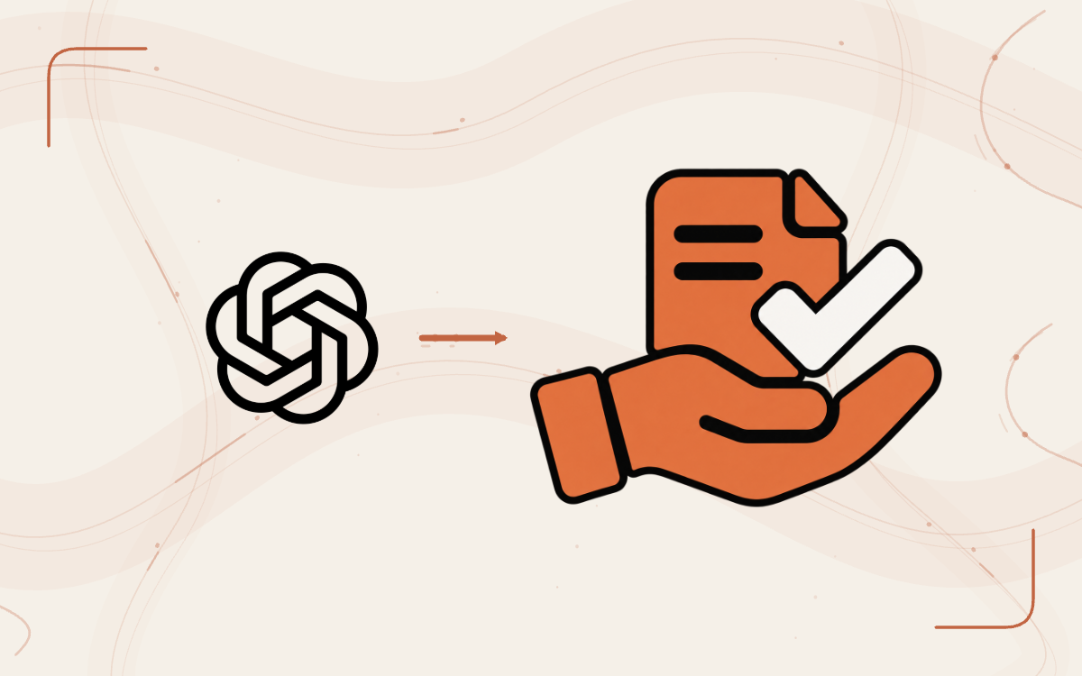 OpenAI hands work to a person reviewing a document.