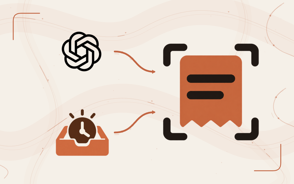 Model usage and review time feed into a single accounting receipt.