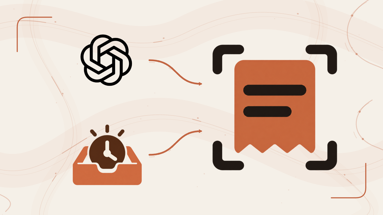 Model usage and review time feed into a single accounting receipt.