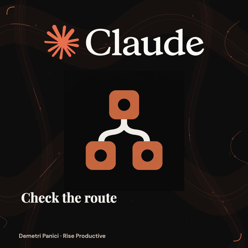 Claude identity above a workflow branch between a current model route and a checked route.